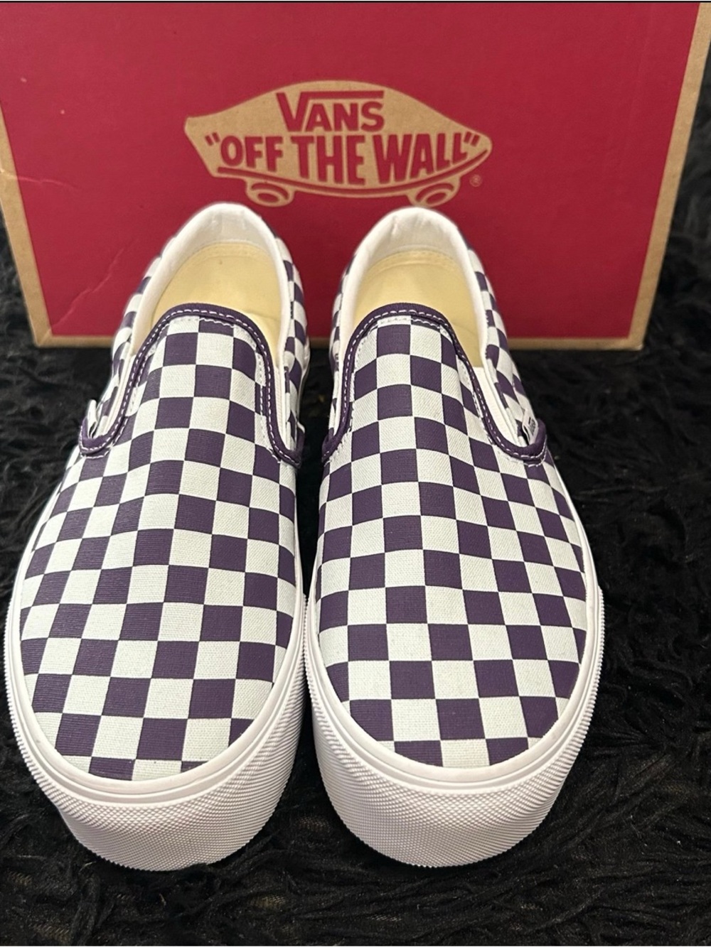 VANS checkerboard platform slip on shoes sneakers women’s 7.5 new - Picture 2 of 7